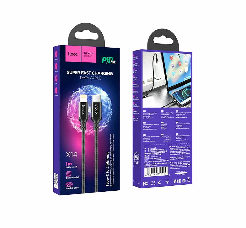 Hoco X14 1m Cable (Type-C to Lightning) 20W