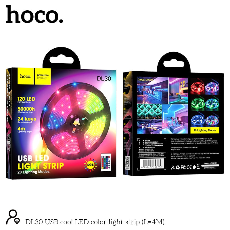 Hoco DL30 Plus USB LED Strip Light (4m)