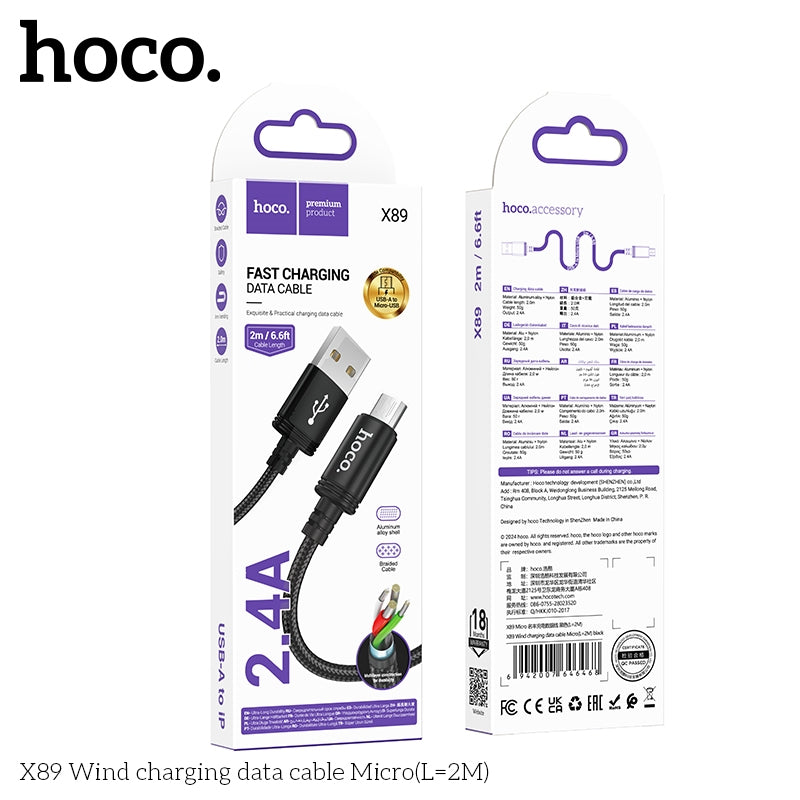Hoco X89 Charging Cable 2m (Micro)