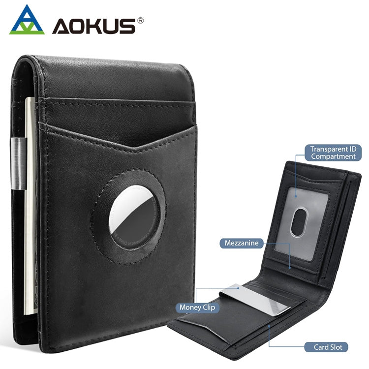 Aokus AW02 AirTag Holder Leather Wallet