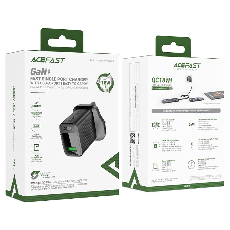 AceFast A91 Charging plug (Single USB) 18W