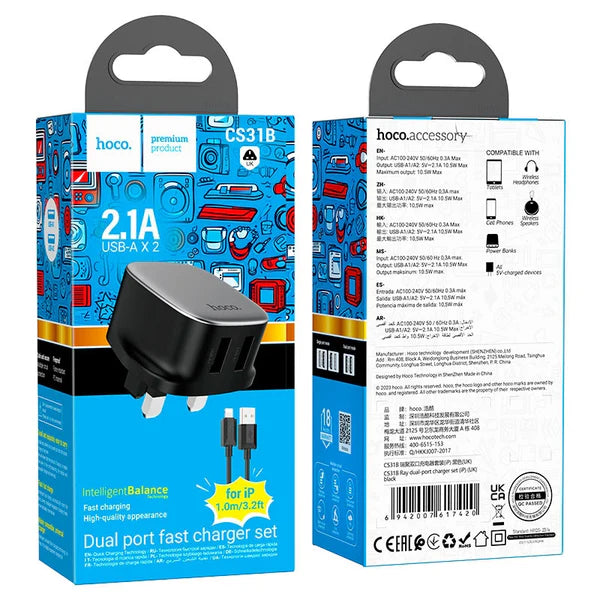 Hoco CS31B Charging Set (USB to Lightning Cable)