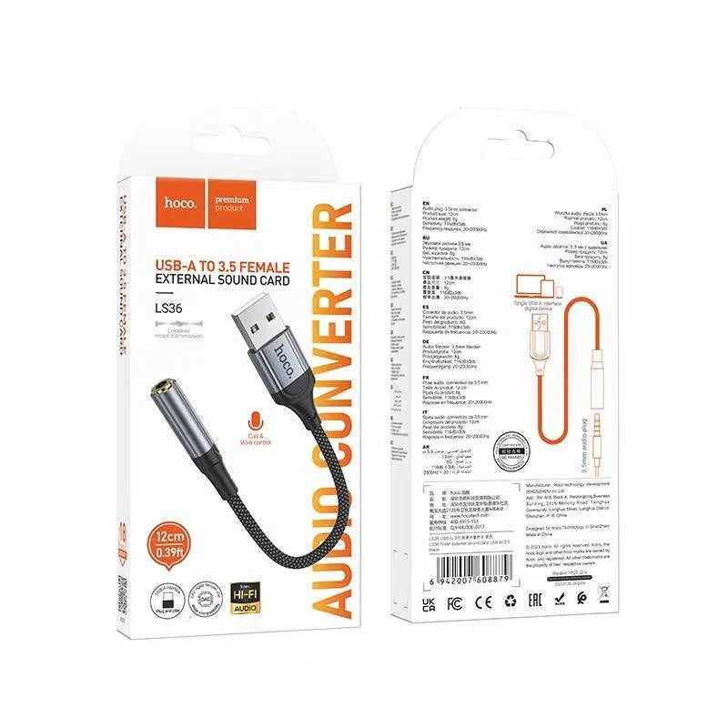 Hoco LS36 Converter (3.5mm Female to USB Male)