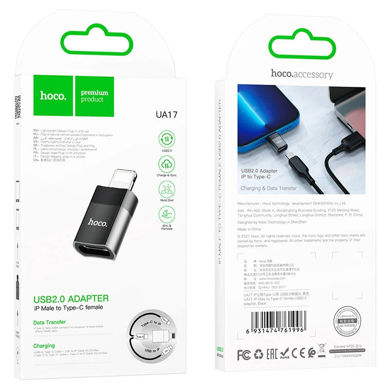 Hoco UA17 Adapter (Lightning Male to Type-C Female)