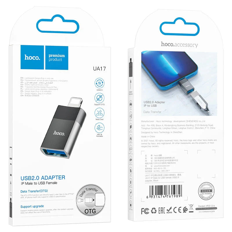 Hoco UA17 Adapter (Lightning Male to USB Female)