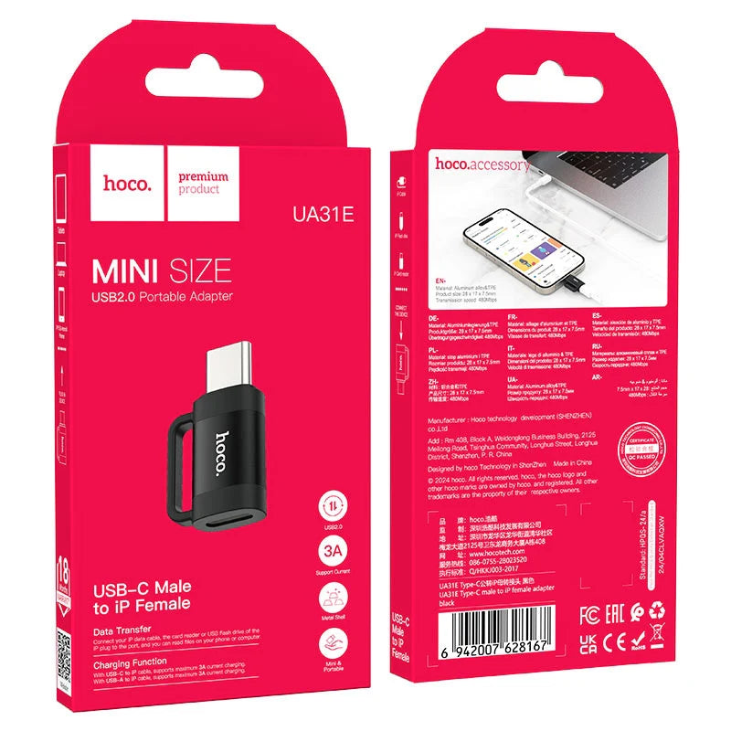 Hoco UA31E Adapter (Lightning Female to Type-C Male)
