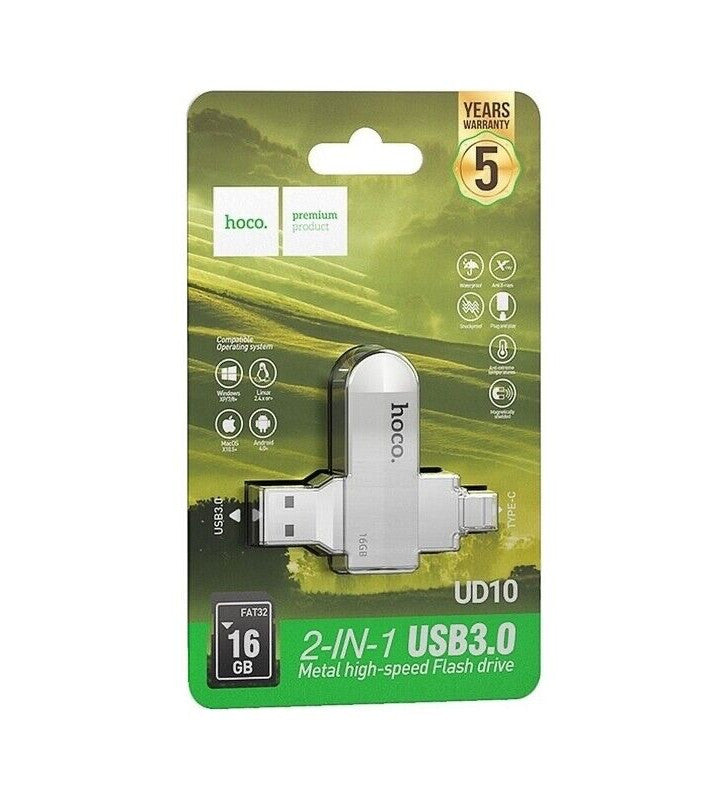 Hoco UD10 Flash Drive 16GB (USB+Type C) 3.0