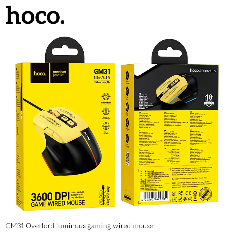 Hoco GM31 Gaming Mouse (Wired)