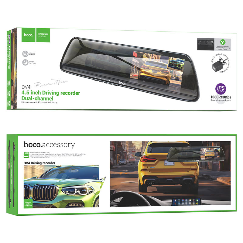 Hoco DV4 Dash Camera (Front and rear camera)