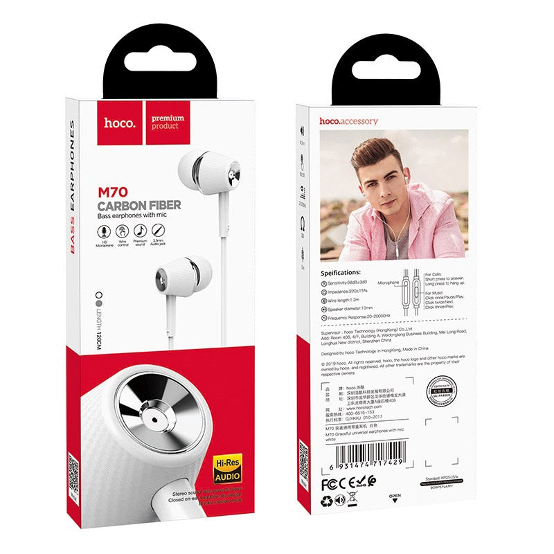 Hoco M70 Wired Earphones with Microphone (3.5mm)