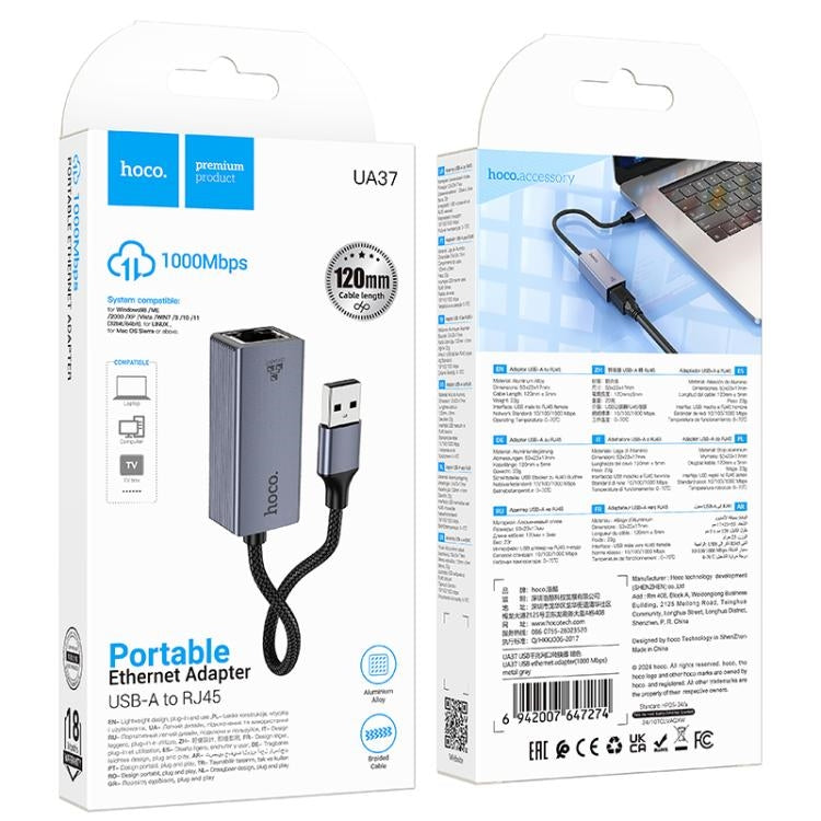 Hoco UA37 adapter (Ethernet Female to Type C male)