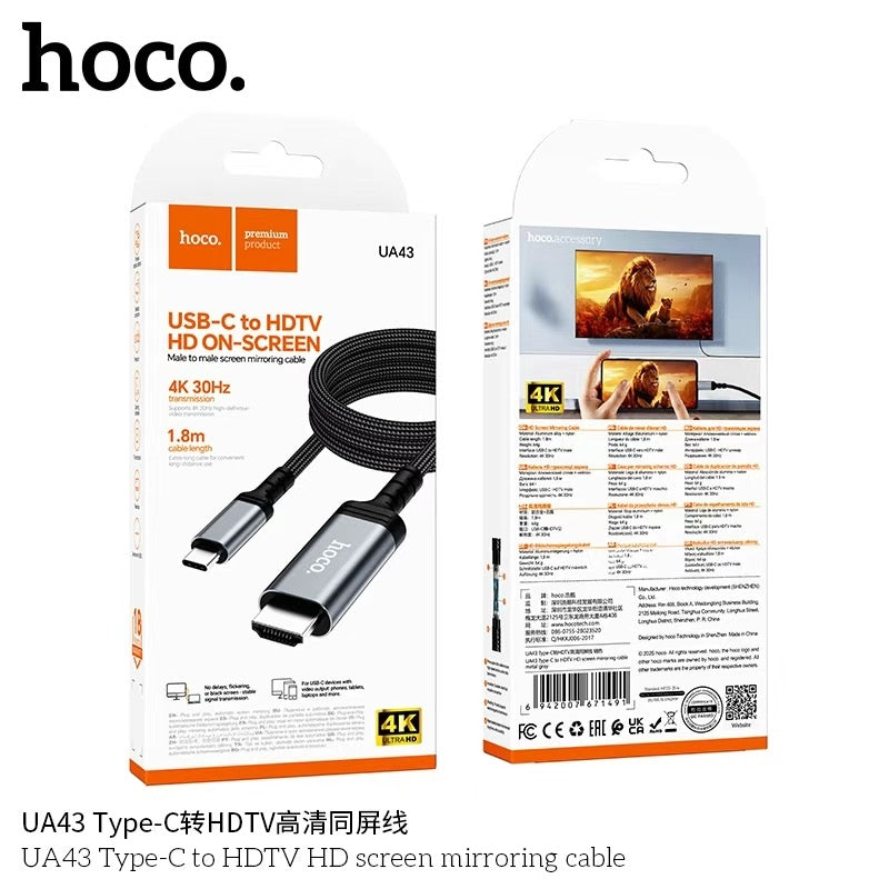 Hoco UA43 cable 4K (HDMI to Type C) 1.8m
