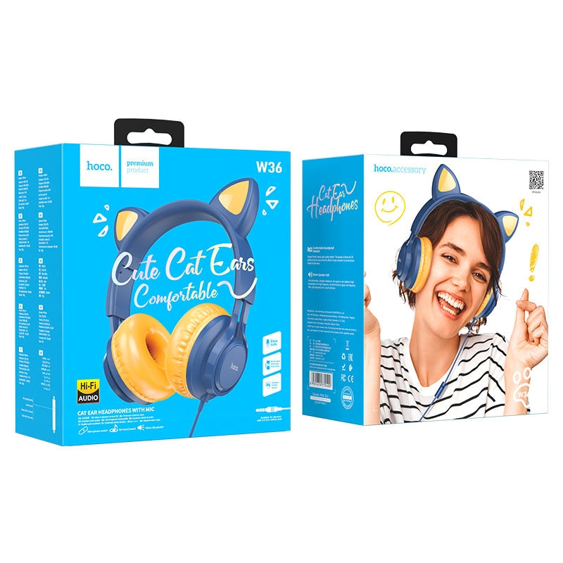 Hoco W36 Kids Cat Ear Wireless Headphones