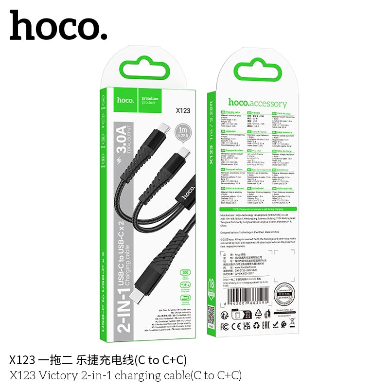 Hoco X123 Cable (Type C to Dual Type C)